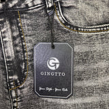 Gingtto Mens Gray Stretch Denim Skinny Fit Jeans Stylish Waist Size 32