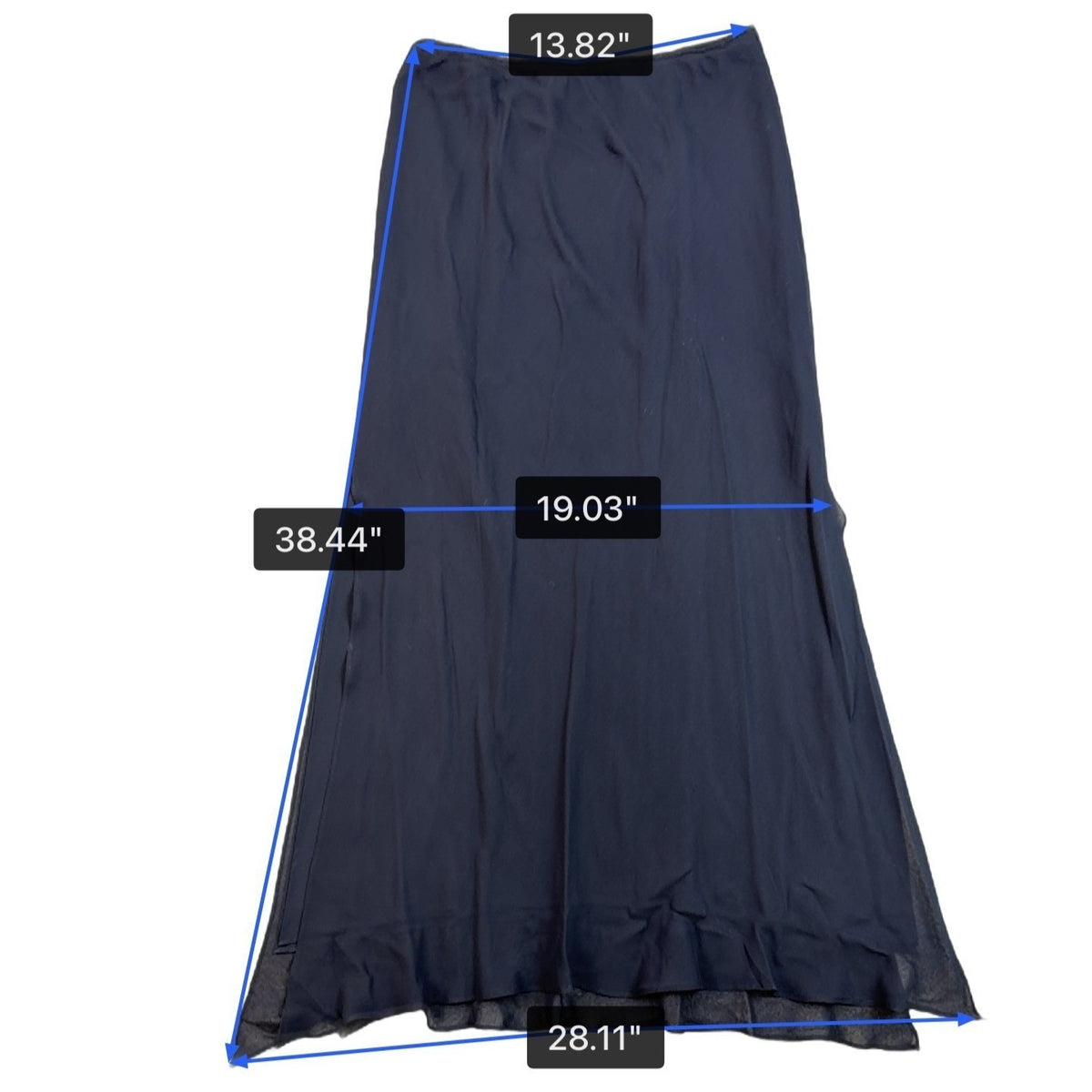Express Womens Black Silk Blend Maxi Skirt Large Flowy Lined Elegant Look