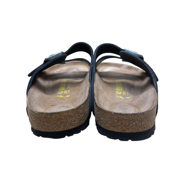 Birkenstock Unisex Black Arizona Leather Double Strap Sandals Size L11 M8