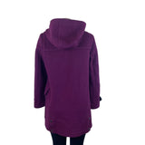 Women’s Magenta Plaid Wool Toggle Coat Hooded Classic Winter Size 8