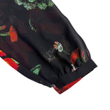 Express Womens Black Polyester Floral Long Sleeve Romper Machine Washable Size L