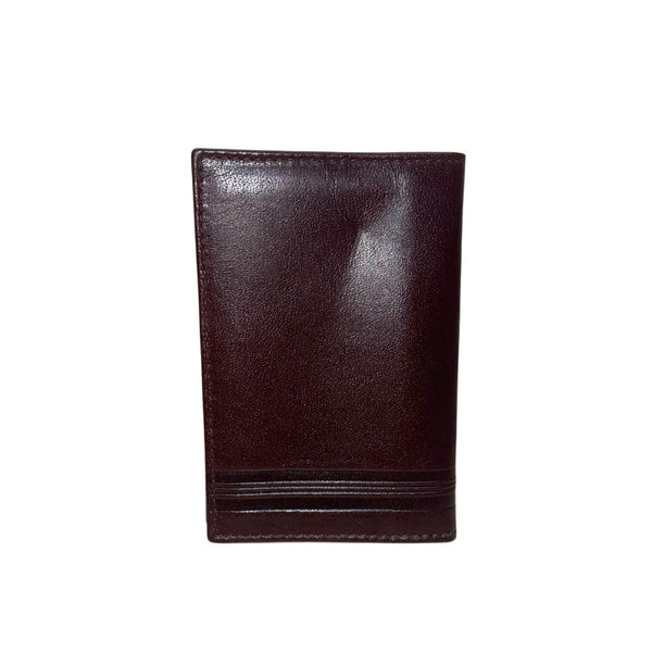 Christian D Mens Brown Leather Bi-Fold Wallet Elegant Compact Design
