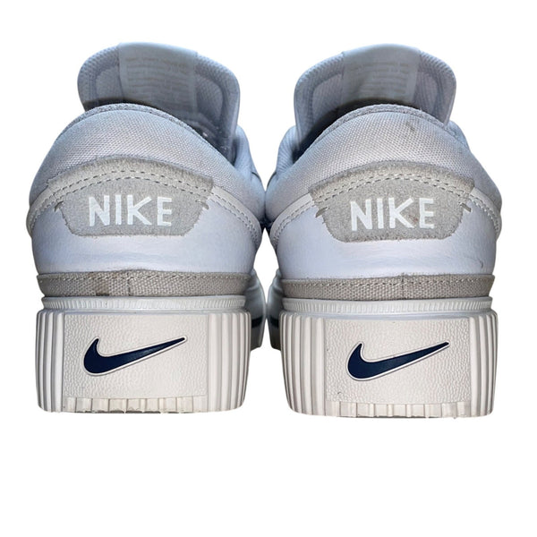 Nike Women’s White & Blue  Leather Lace-Up Court Legacy Lift Sneakers Size 9.5