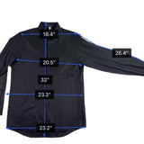 Geoffrey Beene Mens Black Wrinkle-Free Button-Up Dress Shirt Regular Fit Sz 15.5