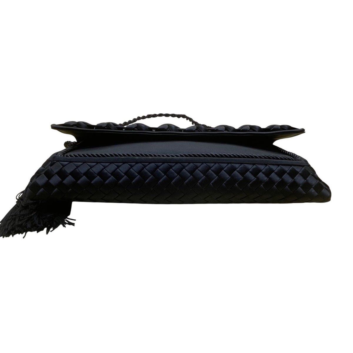 Sondra Roberts Women’s Dark Blue Woven With Tassel Braided Handle Shoulder Bag