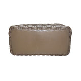 L.J.S Collection Women’s Beige Woven Gold Chain Strap Crossbody Bag