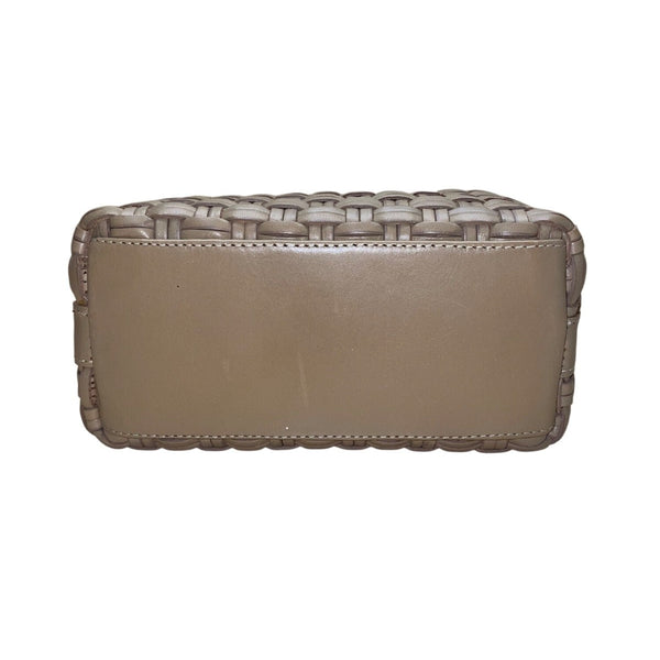 L.J.S Collection Women’s Beige Woven Gold Chain Strap Crossbody Bag