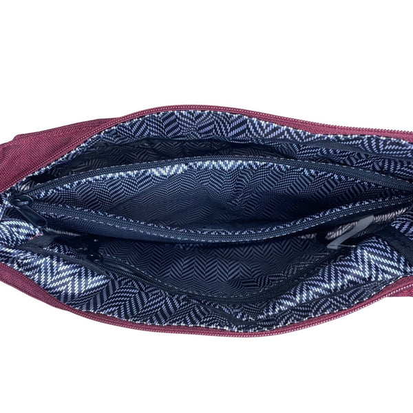 Ogio Women’s Burgundy Modern Button Accent Multiple Compartments Crossbody Bag