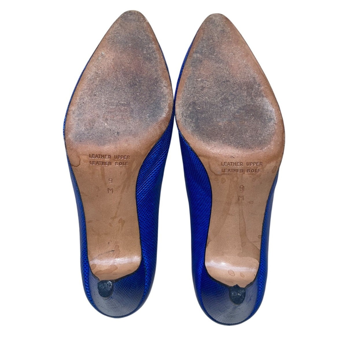 Vida Made In Italy Women’s Navy Leather Snake Print Pointed-Toe Pumps Size 9M