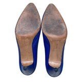 Vida Made In Italy Women’s Navy Leather Snake Print Pointed-Toe Pumps Size 9M