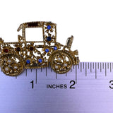 Vintage Gold-Tone Womens Brooch Model T Car Design Faux Pearls Rhinestones