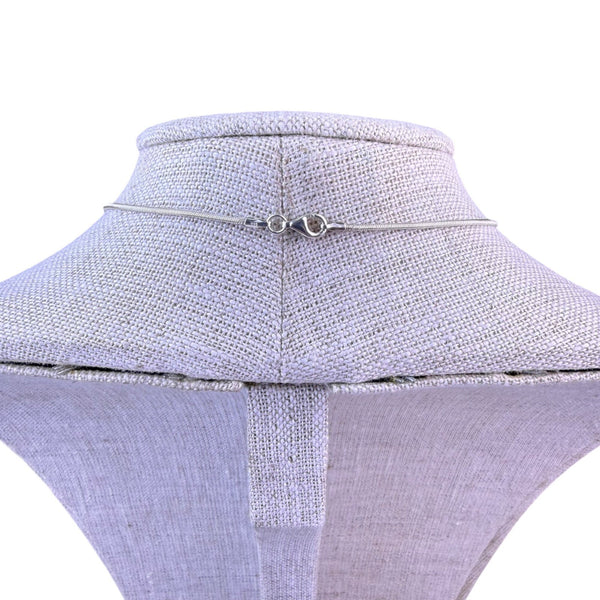 Sterling Silver Tone Womens Modernist Necklace Rectangle Bar Pendant Snake