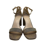 Kelly & Katie Women’s Bronze Glitter Ankle Strap Block Heel Caital Sandals Sz 9M