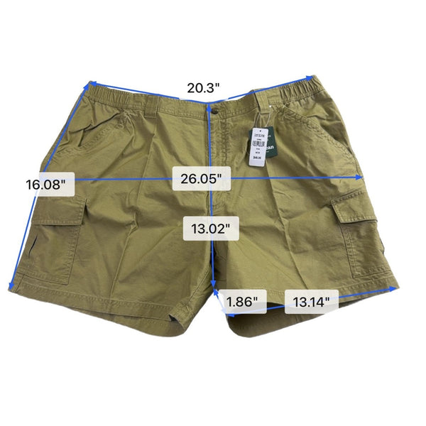 L.L. Bean Mens Khaki Cotton Tropic Weight Cargo Shorts Size 44W