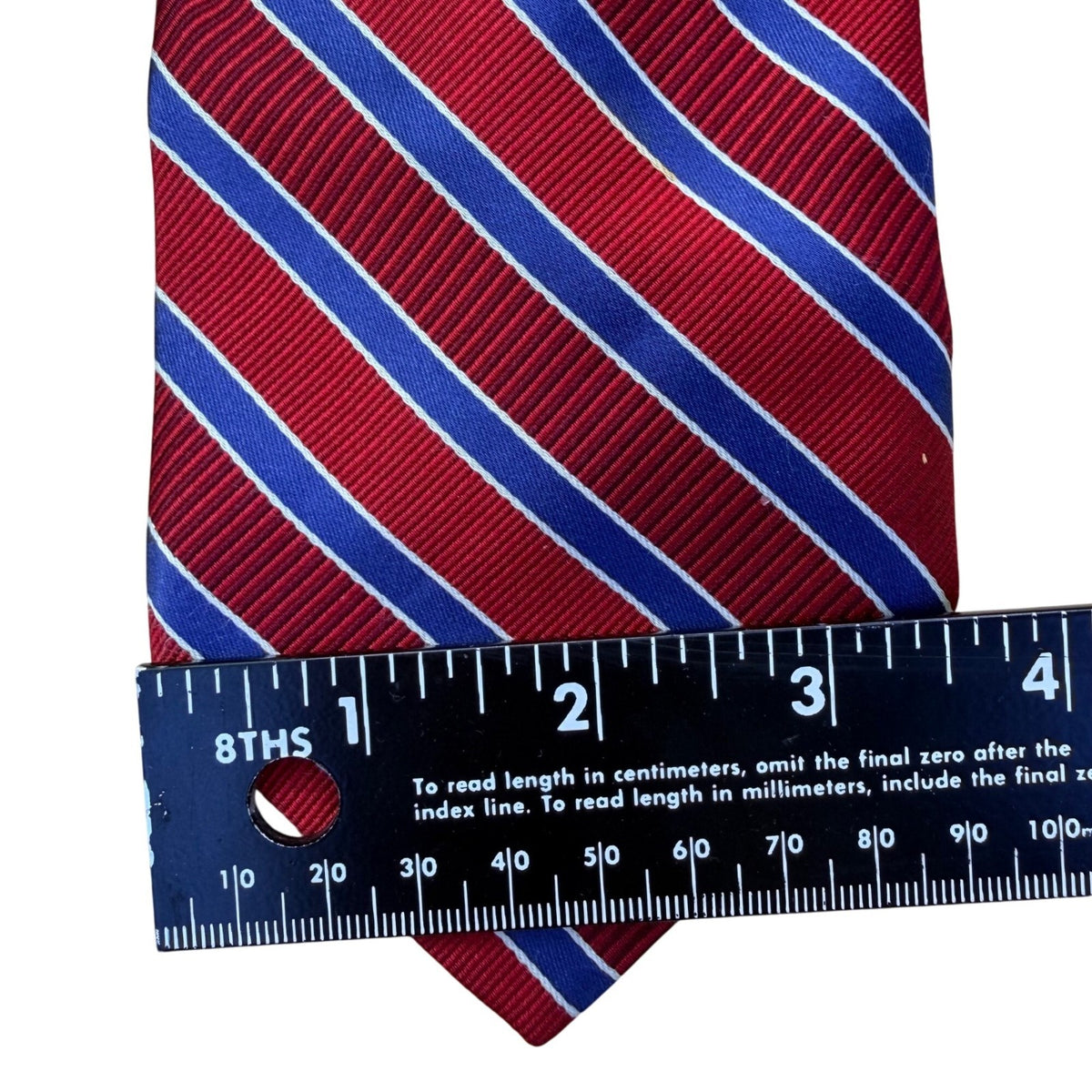 Tommy Hilfiger Mens Red & Blue 100% Silk Reversible Tie Striped & Floral Design