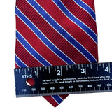 Tommy Hilfiger Mens Red & Blue 100% Silk Reversible Tie Striped & Floral Design