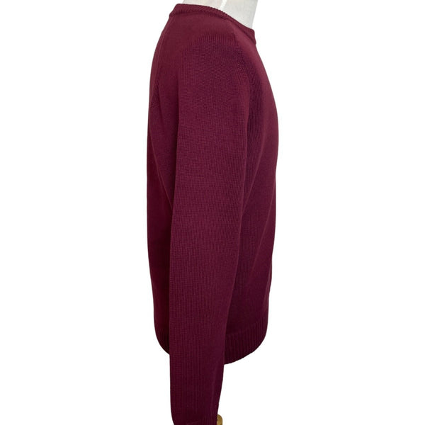 J.Crew Men's Wine Red Crewneck Plush Knit Fabric Sweater Sz L- NWT