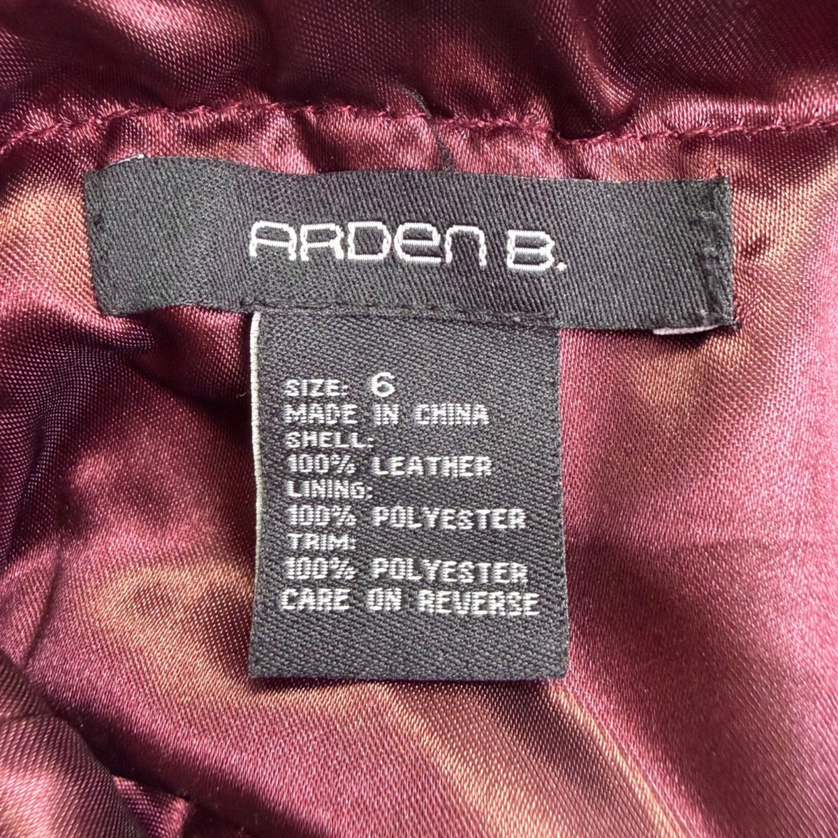 Arden B Womens Burgundy Leather Crochet Trim A-Line Skirt Size 6