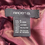 Arden B Womens Burgundy Leather Crochet Trim A-Line Skirt Size 6