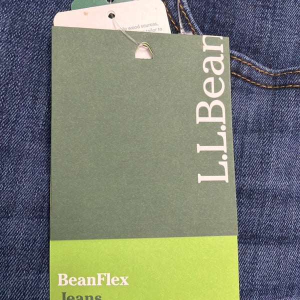 L.L. Bean Womens Blue Cotton Blend Straight Leg Jeans Favorite Fit Size 14 R