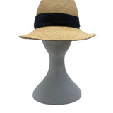 Betmar Straw Fedora Hat With Black Band For Men & Women