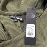 Fashion Nova Womens Olive Ribbed Long Sleeve Snatched Romper Rayon/Spandex Sz XL