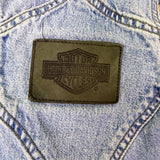 Harley-Davidson Womans Light Blue Denim Overalls Adjustable Straps Workwear Sz M