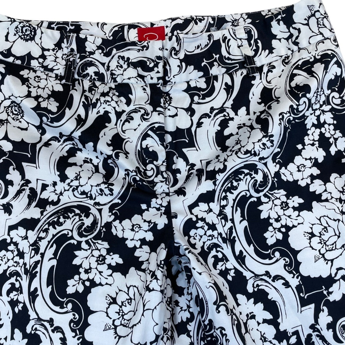 Oscarde la Renta  Womens Black & White Floral Damask Wide Leg Pants Size 14