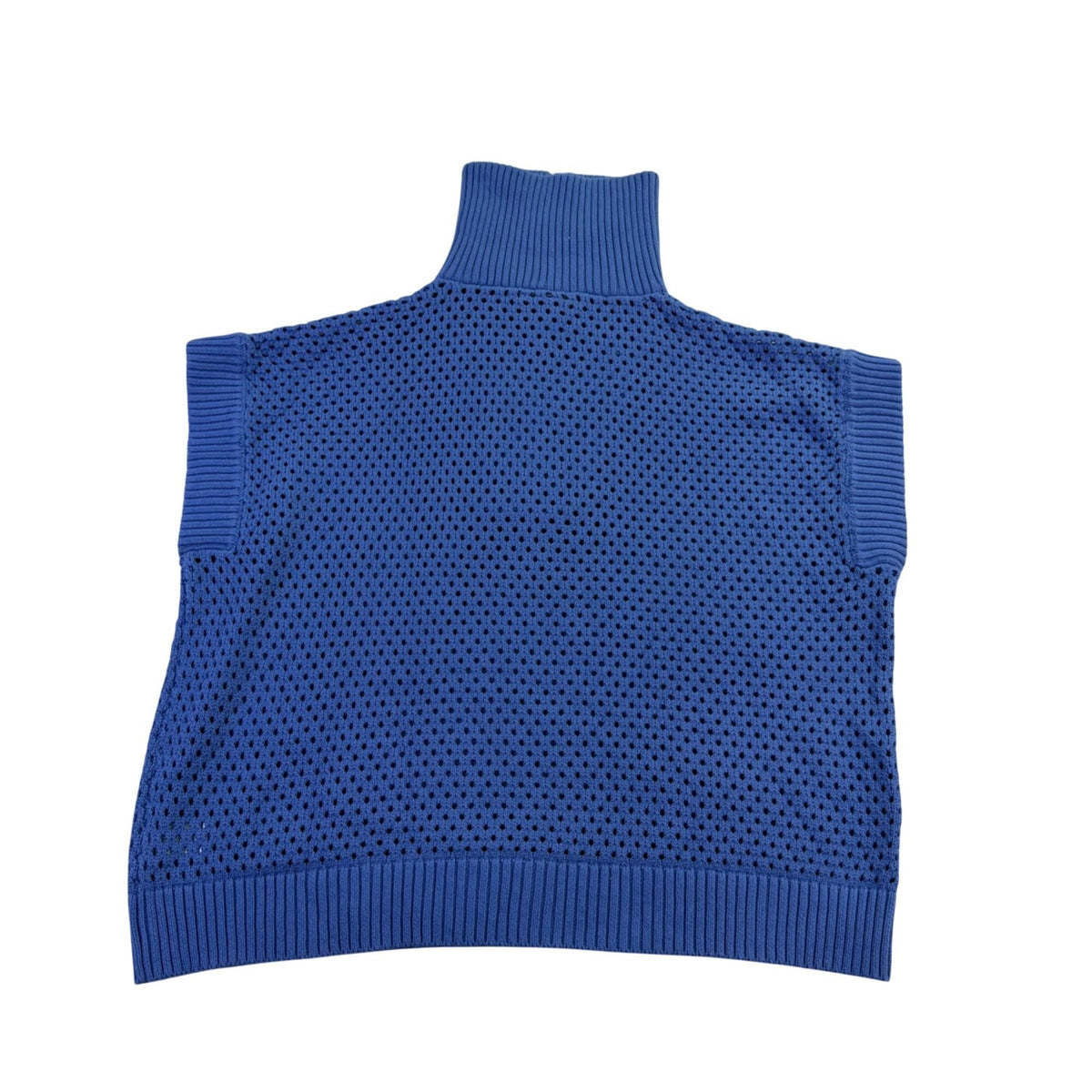 Vici Womens Royal Blue High Neck Sleeveless Textured Knit Sweater Vest Sz M