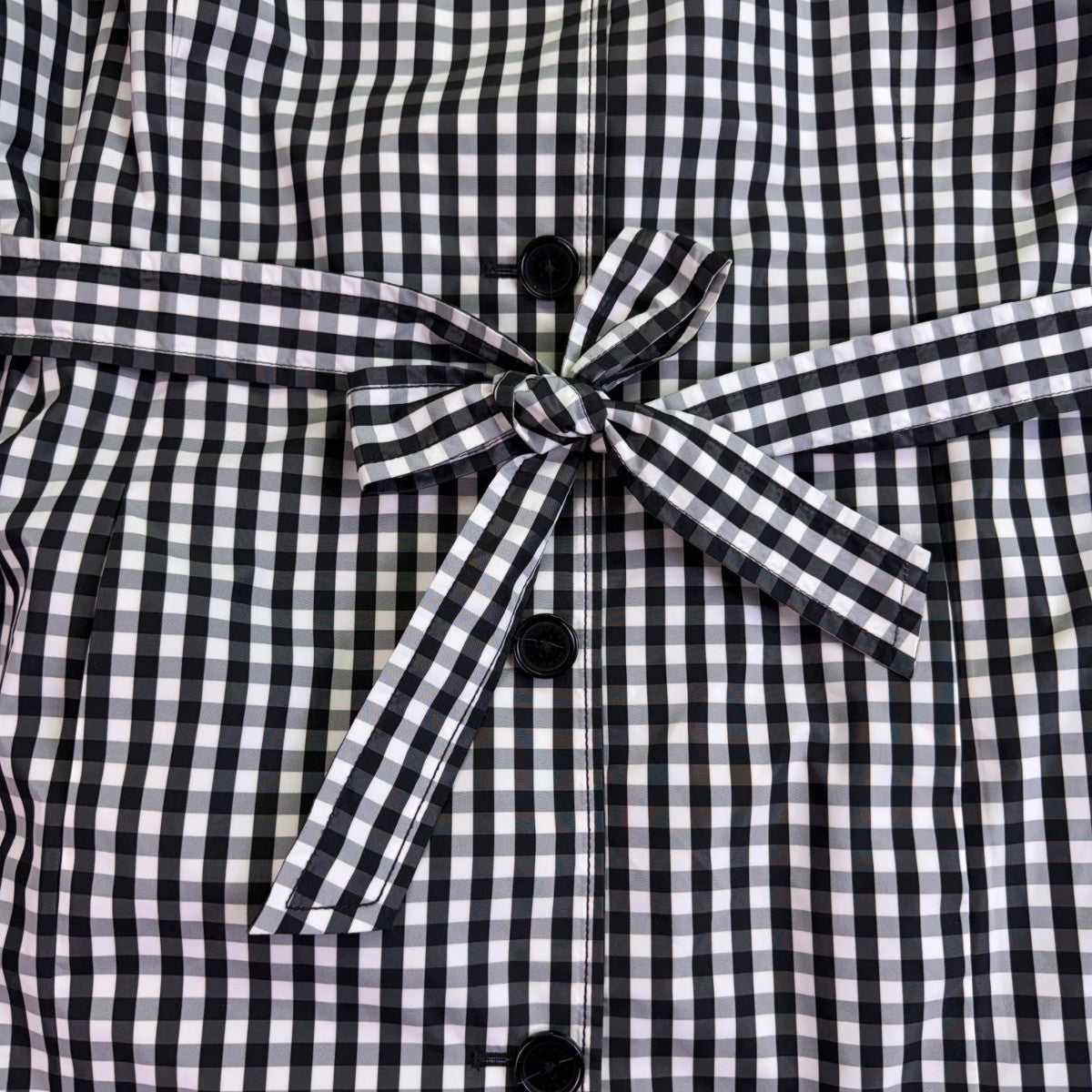 Talbots Womens Black & White Gingham Coat With Belt Size 12