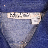Erica Brooke Womens Blue Cotton Patchwork Jacket Denim Button Up Plus Size 24