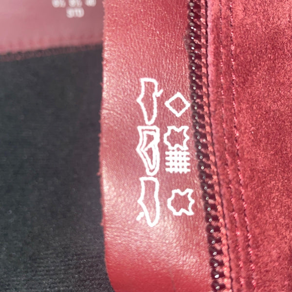 Hotter Women’s Burgundy Leather/Suede Zip Up Mystery Mid-Calf Boots Size 8.5