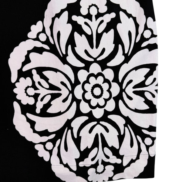 Just Taylor Womens Black & White Rayon/Nylon Patterned Shift Dress Size 14