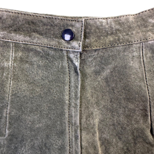Casual Corner Womens Olive Green Leather Pencil Skirt Size 6 Fitted Waist