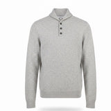 Express Mens Light Gray Button-Front Sweater Collared Knit Pullover Sz M