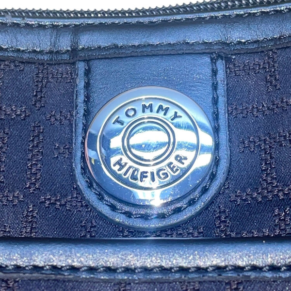 Tommy Hilfiger Women’s Black Monogram Adjustable Strap Zippered Crossbody Bag