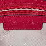 Calvin Klein Women’s Red Faux Leather Chain Strap Zip Closure Crossbody Bag