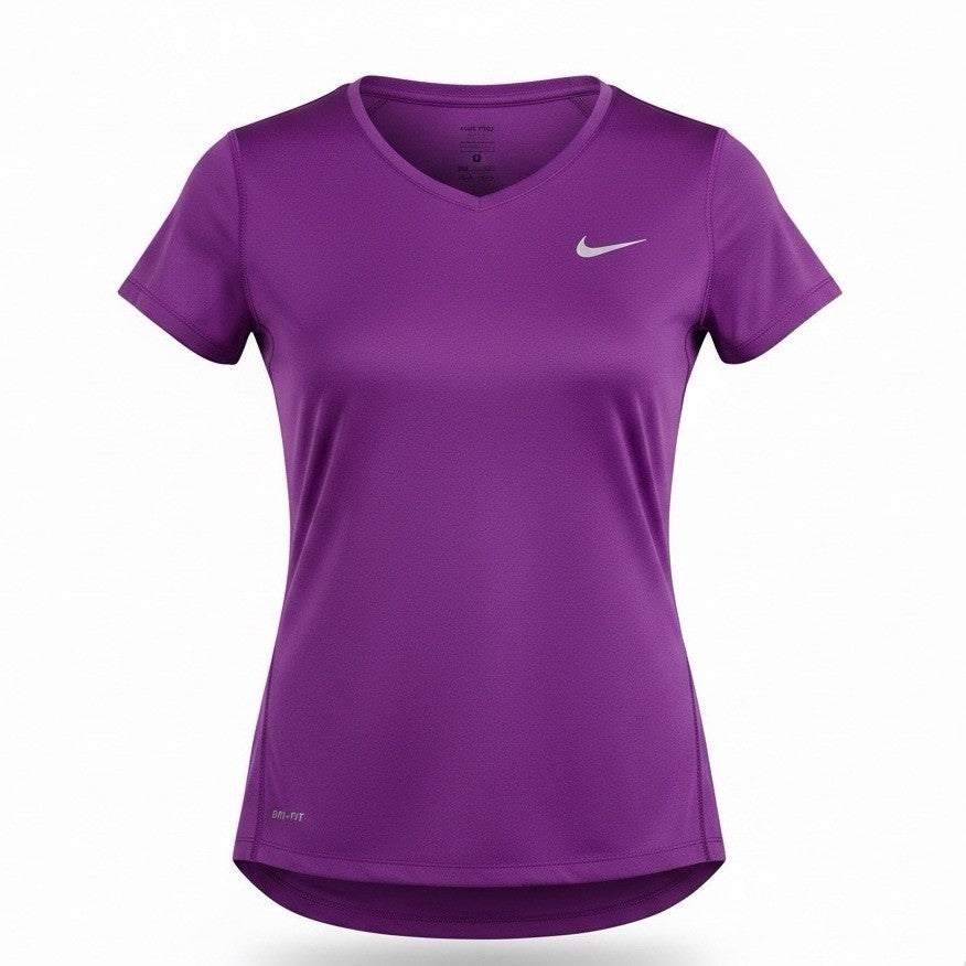 Nike Womens Purple Dri-Fit Pro Tee Shirt Athletic Top  Size L