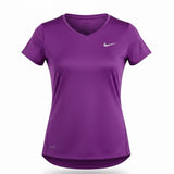 Nike Womens Purple Dri-Fit Pro Tee Shirt Athletic Top  Size L