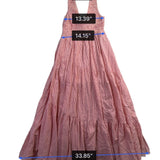 Free People Womens Pink Striped Maxi Sundress Sleeveless Smocked V-Neck Size XS