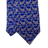Smithsonian Mens Navy Blue 100% Silk Floral Pattern Necktie Elegant Design