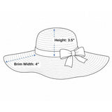 Physician Endorsed Womens Black & White Paper Yarn Sun Hat With Chin Strap