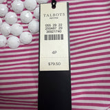 Talbots Womens Pink & White Striped Sleeveless Top With Beaded Neck Sz 4P - New