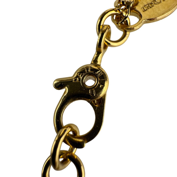 Monet Womens Vintage Gold Tone Bowling Charm Necklace Snake Chain Elegant Jewelr