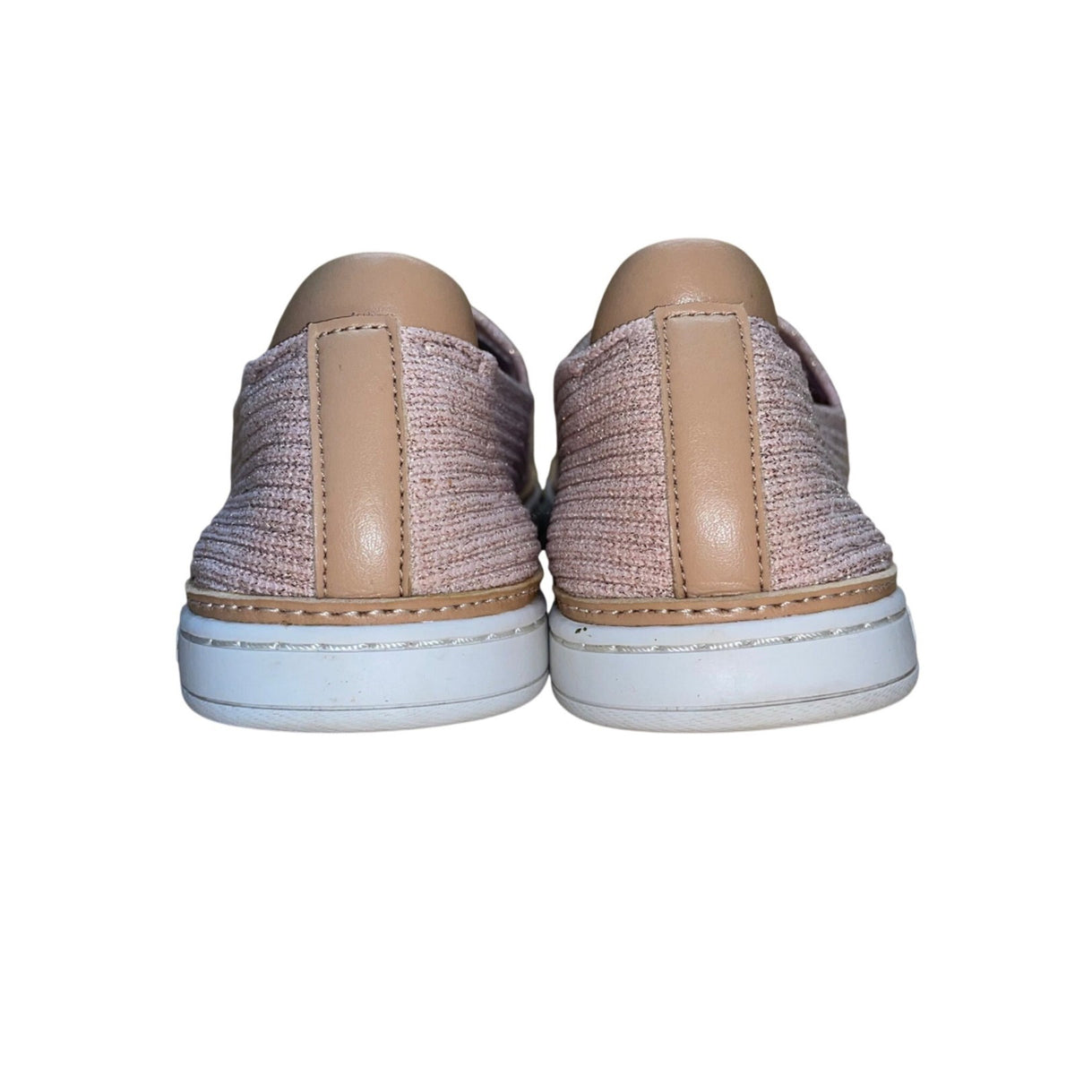 UGG Women’s Pink & Gold Knit Slip-On Sammy Flat Sneakers Size 7.5