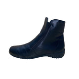 Munro American Women’s Black Leather Double Zip-Up Ankle Boots Size 9.5W
