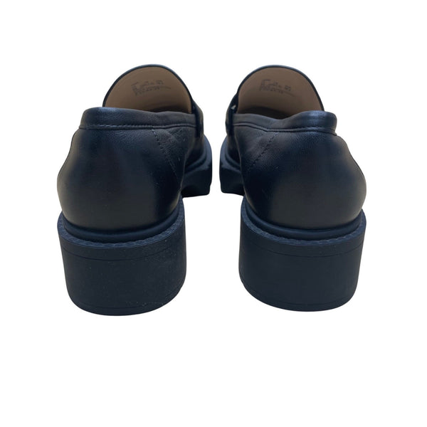 Coach Women's Black Leather With Lug Sole Elegant Slip-On Loafers Size 8B