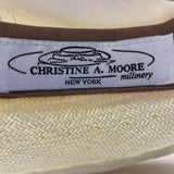 Christine A. Moore Womens Yellow Straw Hat With Satin Ribbon Bow OS