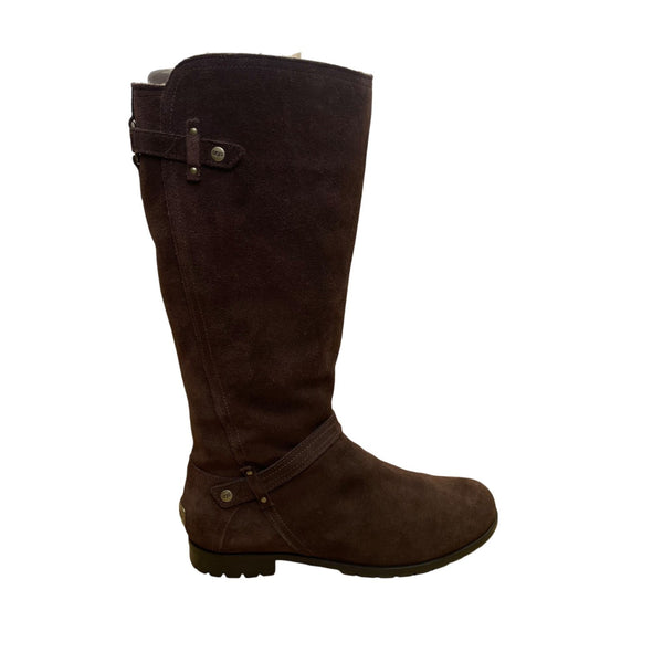 Ugg Women’s Chocolate Suede Mid-Calf Shearling Lined Winter Boots Size 9