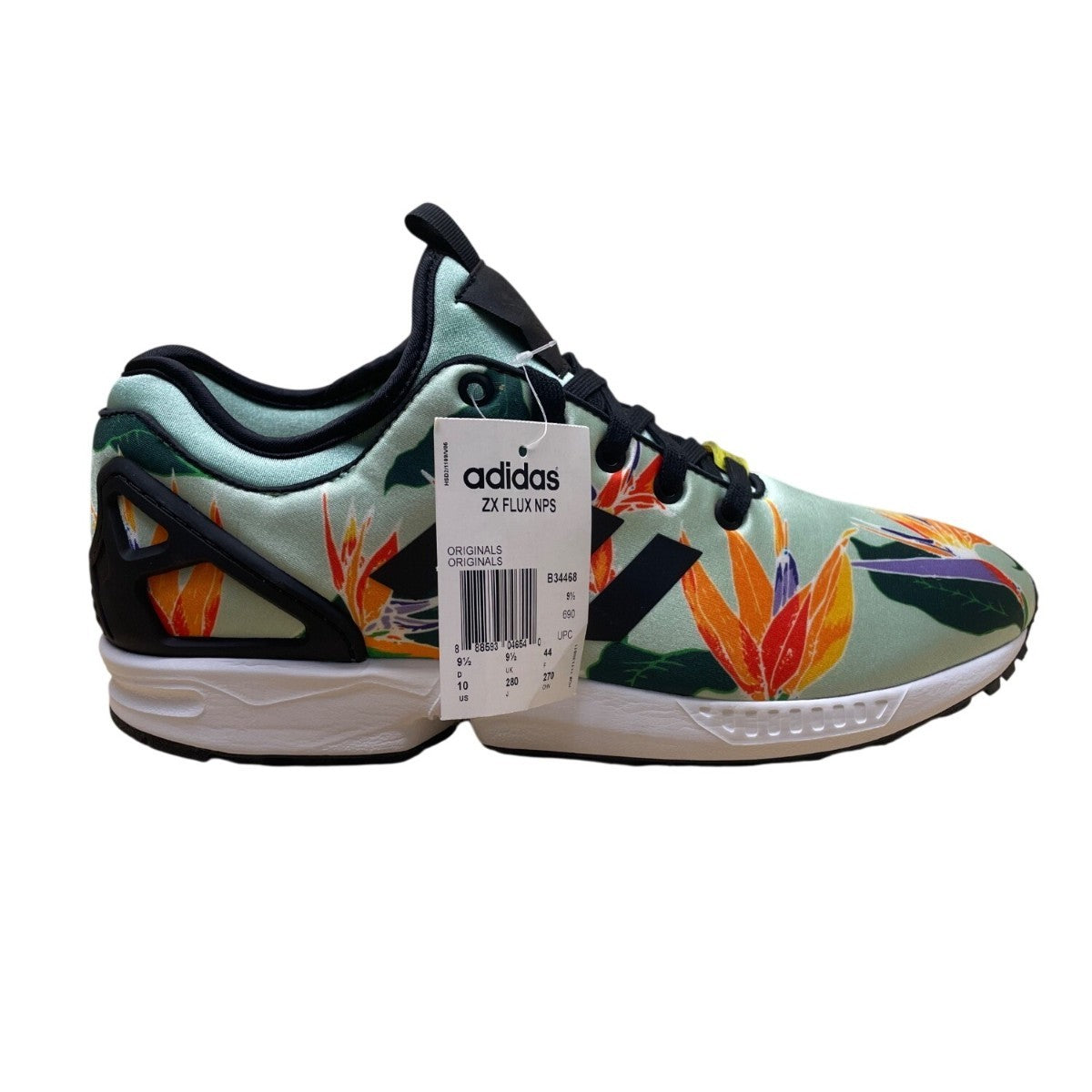 Adidas Men’s Tropical Green Floral ZX Flux NPS Torsion Sneakers Size 10